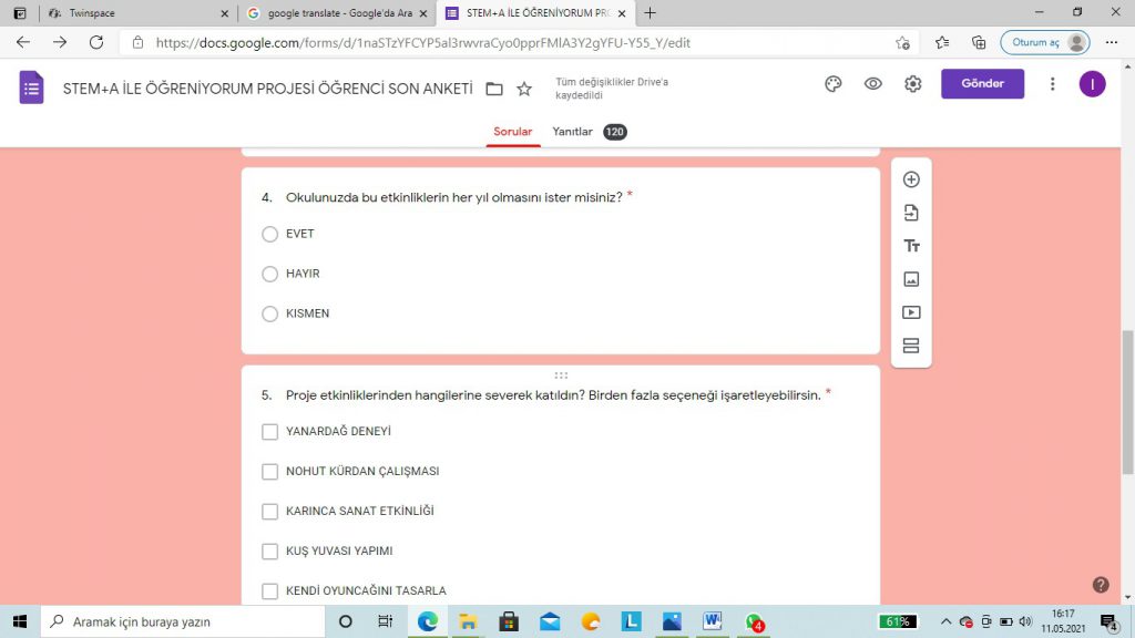 STEM ÖĞRENCİ SON ANKET DEĞERLENDİRME by Lale - Ourboox.com