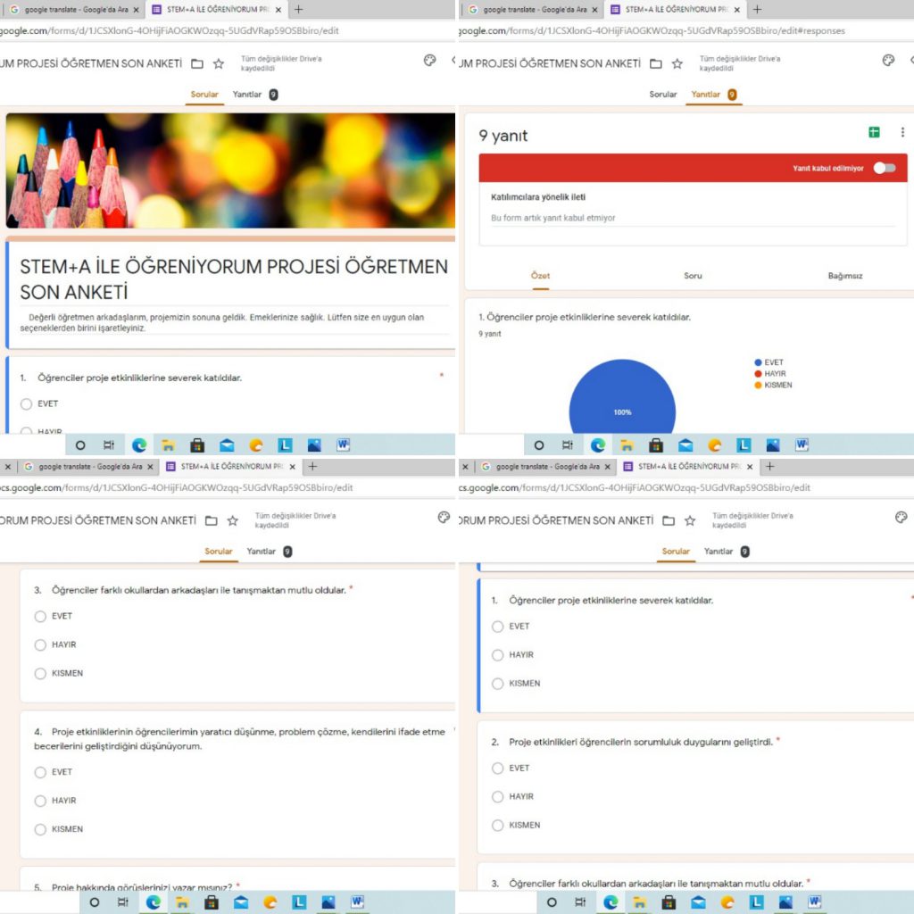 STEM ÖĞRETMEN SON ANKET DEĞERLENDİRME by Lale - Ourboox.com