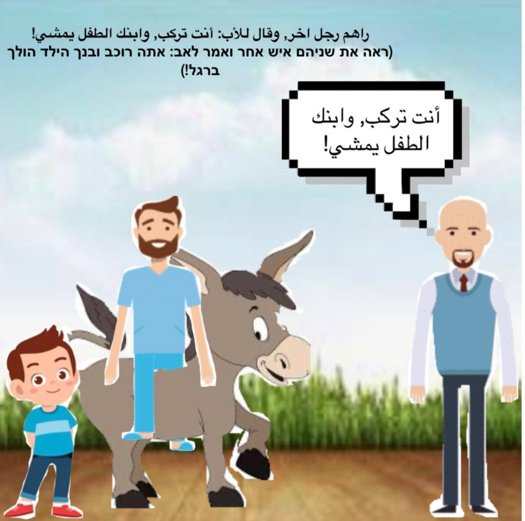 הסיפור על האב בנו והחמור by maya ferder - Illustrated by מגישות: גל ענבי, ליהי שבח ומאיה פרדר - Ourboox.com