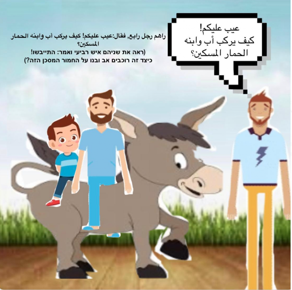 הסיפור על האב בנו והחמור by maya ferder - Illustrated by מגישות: גל ענבי, ליהי שבח ומאיה פרדר - Ourboox.com