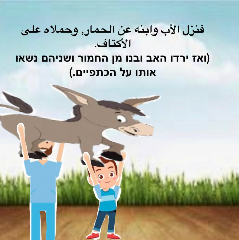 הסיפור על האב בנו והחמור by maya ferder - Illustrated by מגישות: גל ענבי, ליהי שבח ומאיה פרדר - Ourboox.com