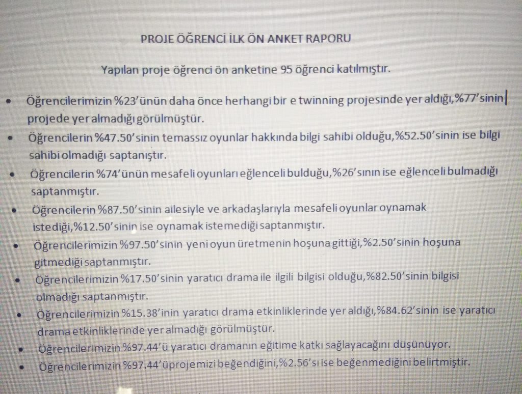 YARATICI DRAMA İLE OYNA VE ÖĞREN PROJESİ PROJE İLK ANKET ANALİZLERİ by Serpil ALAGÖZ - Ourboox.com