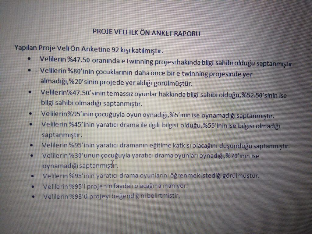 YARATICI DRAMA İLE OYNA VE ÖĞREN PROJESİ PROJE İLK ANKET ANALİZLERİ by Serpil ALAGÖZ - Ourboox.com