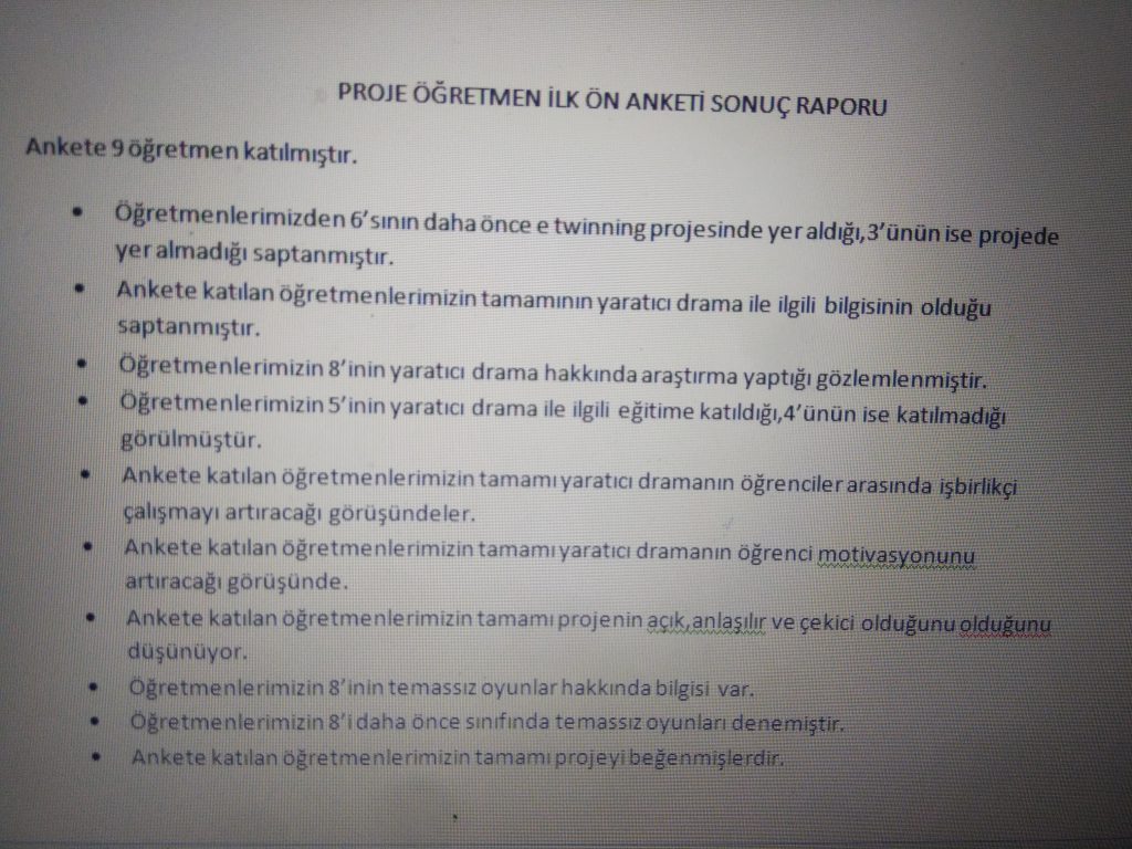 YARATICI DRAMA İLE OYNA VE ÖĞREN PROJESİ PROJE İLK ANKET ANALİZLERİ by Serpil ALAGÖZ - Ourboox.com