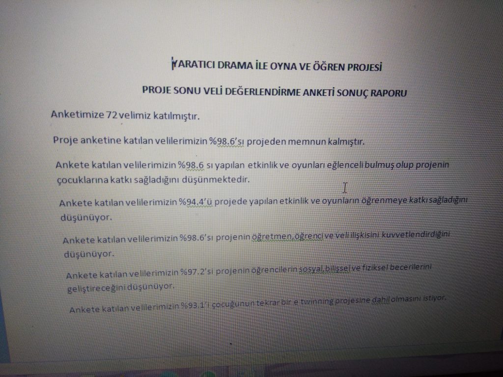 YARATICI DRAMA İLE OYNA VE ÖĞREN PROJESİ SON ANKET GRAFİKLERİ VE RAPORLARI by Serpil ALAGÖZ - Ourboox.com