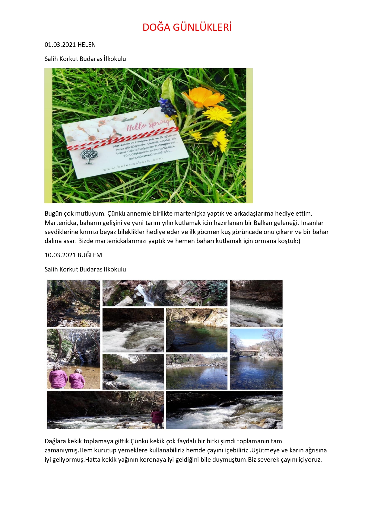 DOĞA GÜNLÜKLERİ by Sevinç KARADAĞ - Fatma ÜZALP - Ourboox.com