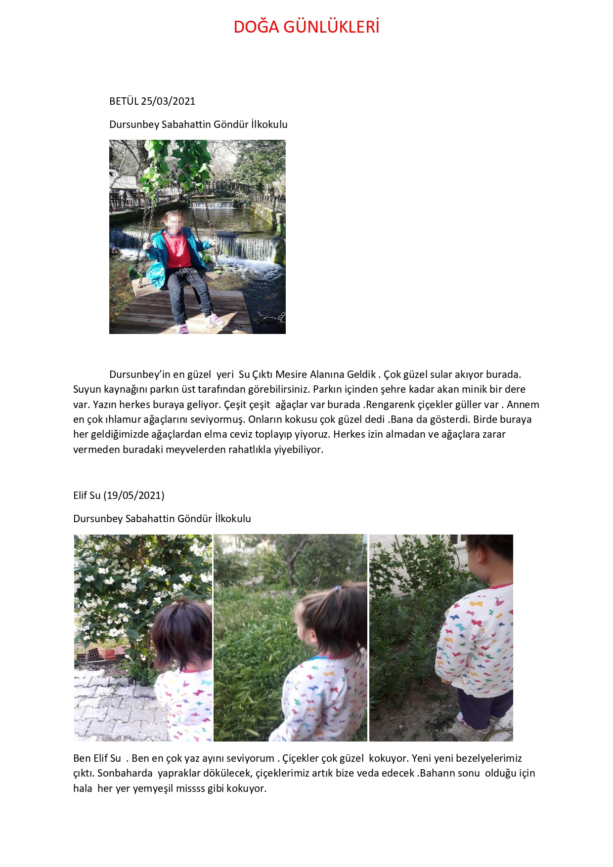 DOĞA GÜNLÜKLERİ by Sevinç KARADAĞ - Fatma ÜZALP - Ourboox.com