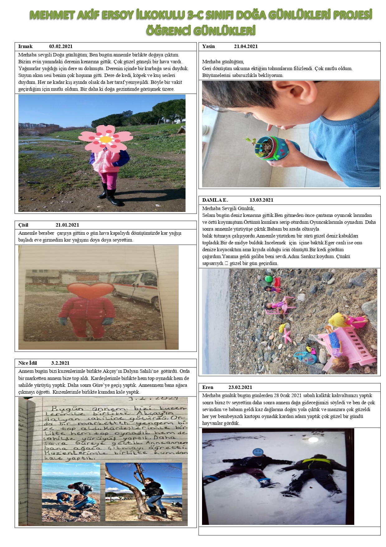 DOĞA GÜNLÜKLERİ by Sevinç KARADAĞ - Fatma ÜZALP - Ourboox.com