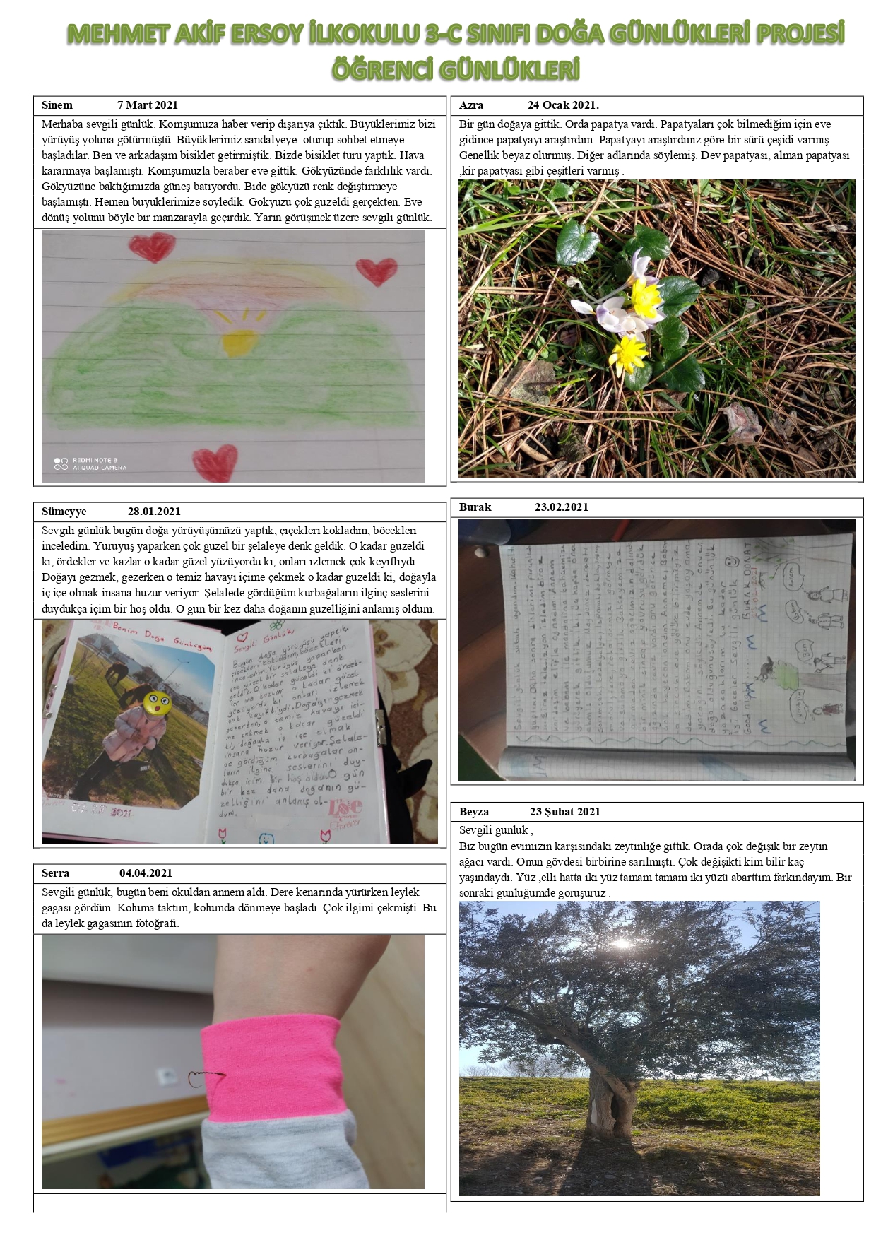 DOĞA GÜNLÜKLERİ by Sevinç KARADAĞ - Fatma ÜZALP - Ourboox.com