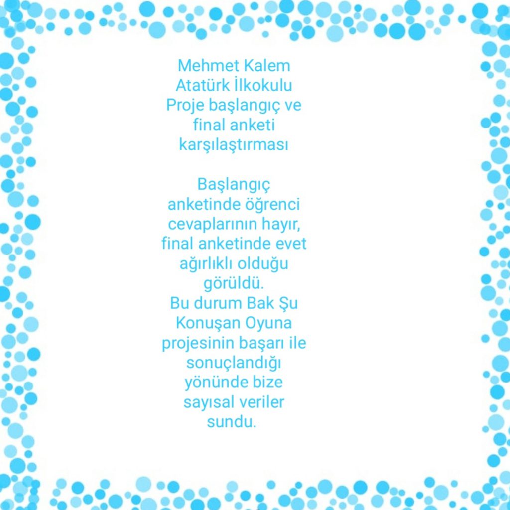 BAK ŞU KONUŞAN OYUNA BAŞLANGIÇ-FİNAL ANKET KARŞILAŞTIRMASI ÖĞRETMEN ANALİZLERİ by Semahat Budak - Ourboox.com