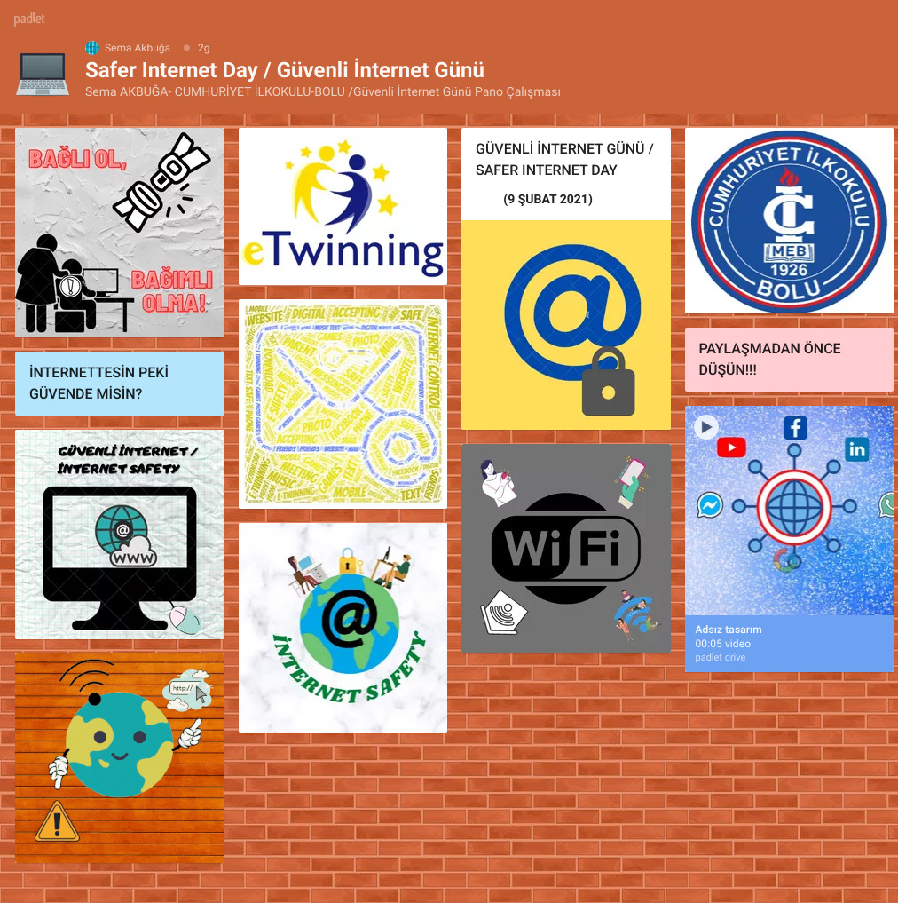 GÜVENLİ İNTERNET GÜNÜ VE E GÜVENLİK KONULU ÇALIŞMALARIMIZ. by Sema Akbuğa - Ourboox.com
