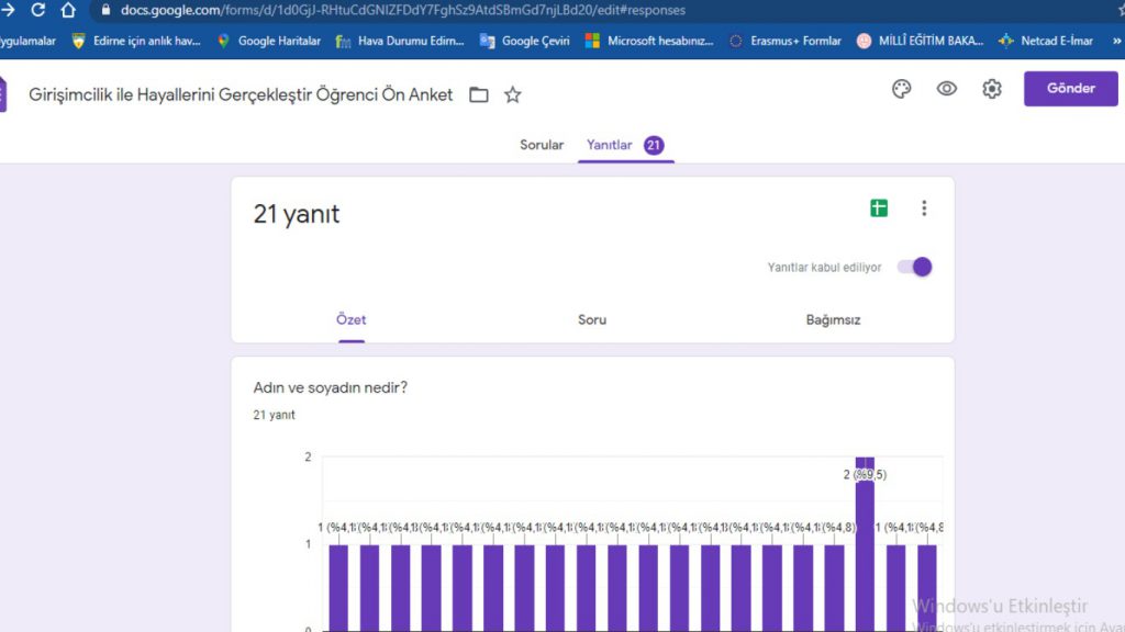 Girişimcilik İle Hayallerini Gerçekleştir Projesi Anket Sonuçları Analizleri by Duygu ALP GÖKYER - Ourboox.com