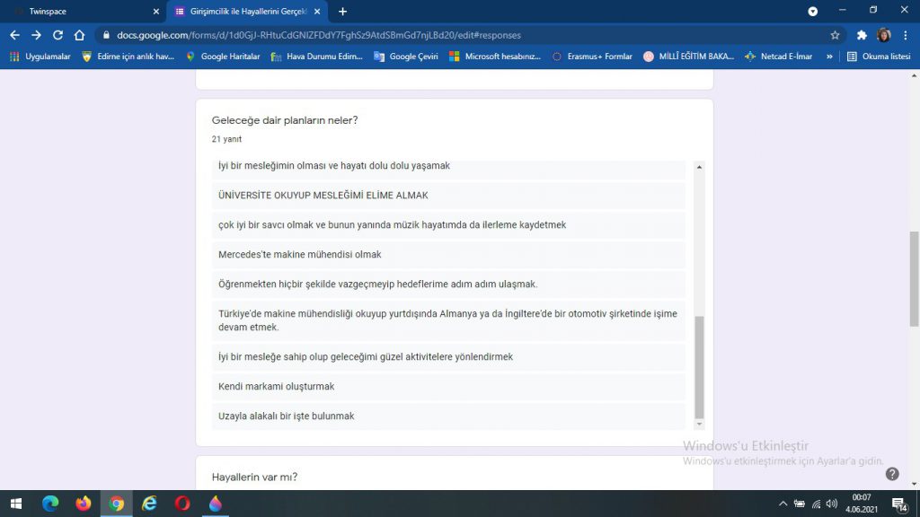 Girişimcilik İle Hayallerini Gerçekleştir Projesi Anket Sonuçları Analizleri by Duygu ALP GÖKYER - Ourboox.com
