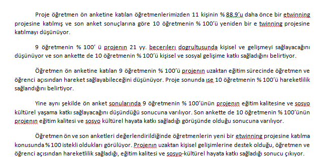 ÖĞRETMEN ÖN VE SON ANKET SONUÇLARININ KIYASLANMASI by ARZU SUNE - Ourboox.com