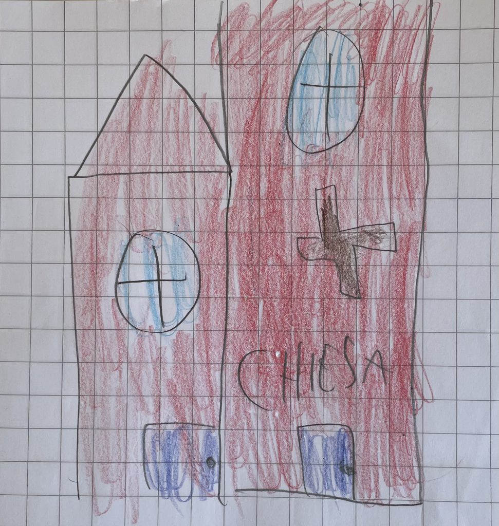 LA CHIESA by Rosaria Ricciardo - Illustrated by classe 2C - Scuola Primaria - 8° I.C. "Elio Vittorini" - Anno Scolastico 2020-21 - Ourboox.com