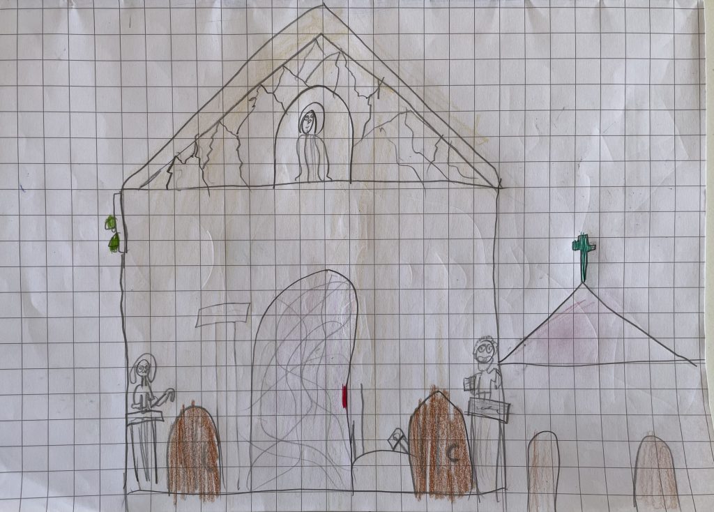 LA CHIESA by Rosaria Ricciardo - Illustrated by classe 2C - Scuola Primaria - 8° I.C. "Elio Vittorini" - Anno Scolastico 2020-21 - Ourboox.com