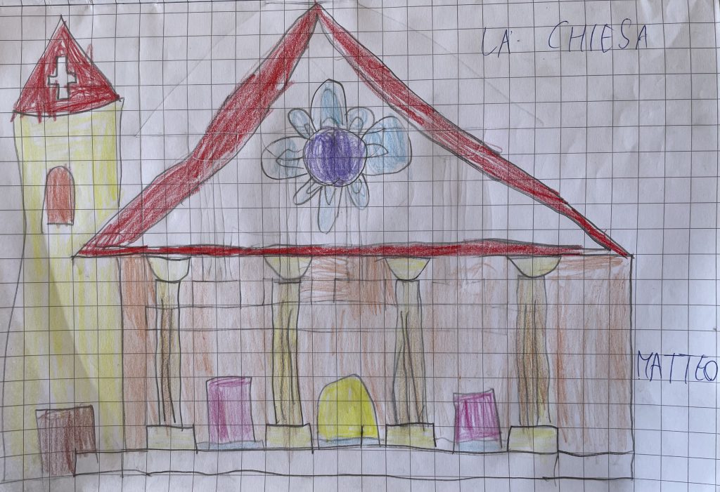LA CHIESA by Rosaria Ricciardo - Illustrated by classe 2C - Scuola Primaria - 8° I.C. "Elio Vittorini" - Anno Scolastico 2020-21 - Ourboox.com