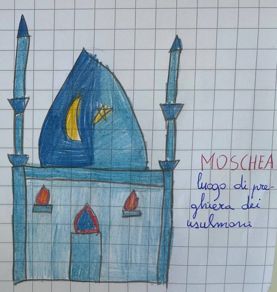 LA MOSCHEA by Rosaria Ricciardo - Illustrated by CLASSE 2 - Scuola Primaria - 8° I.C. "Elio Vittorini" - Anno Scolastico 2020-21 - Ourboox.com