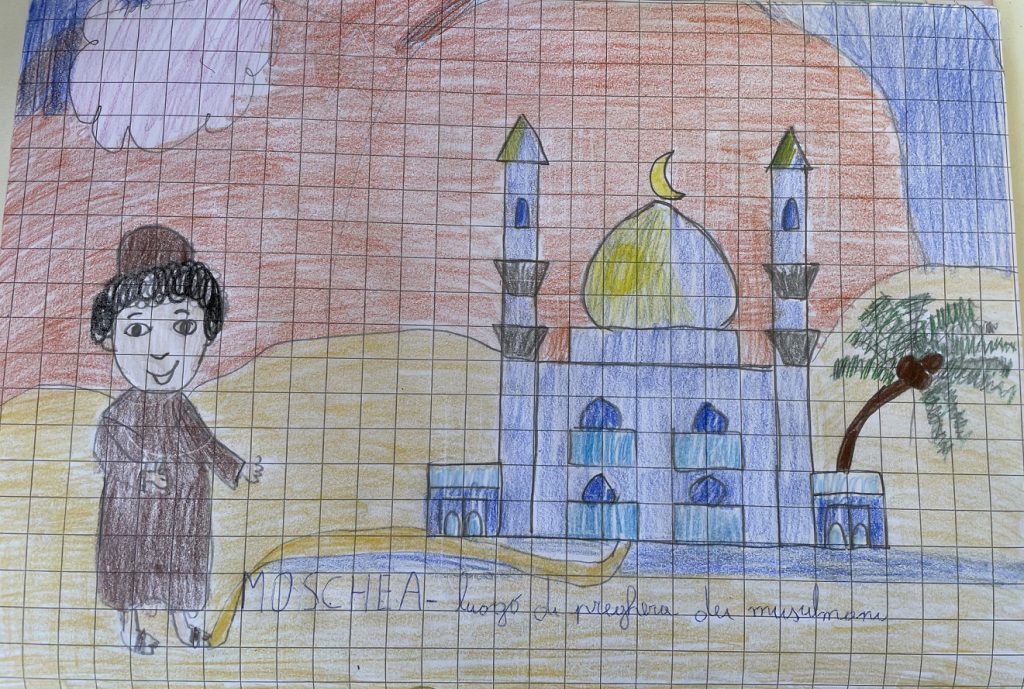 LA MOSCHEA by Rosaria Ricciardo - Illustrated by CLASSE 2 - Scuola Primaria - 8° I.C. "Elio Vittorini" - Anno Scolastico 2020-21 - Ourboox.com
