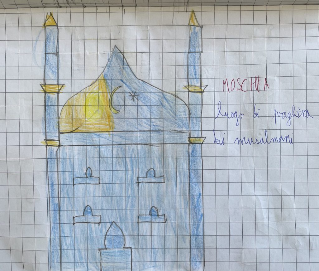LA MOSCHEA by Rosaria Ricciardo - Illustrated by CLASSE 2 - Scuola Primaria - 8° I.C. "Elio Vittorini" - Anno Scolastico 2020-21 - Ourboox.com