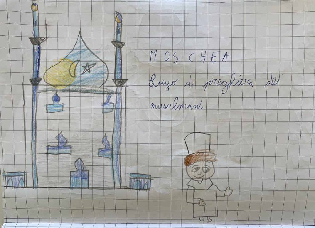 LA MOSCHEA by Rosaria Ricciardo - Illustrated by CLASSE 2 - Scuola Primaria - 8° I.C. "Elio Vittorini" - Anno Scolastico 2020-21 - Ourboox.com