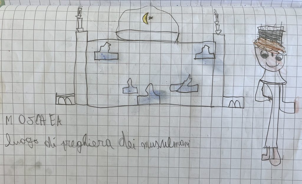 LA MOSCHEA by Rosaria Ricciardo - Illustrated by CLASSE 2 - Scuola Primaria - 8° I.C. "Elio Vittorini" - Anno Scolastico 2020-21 - Ourboox.com