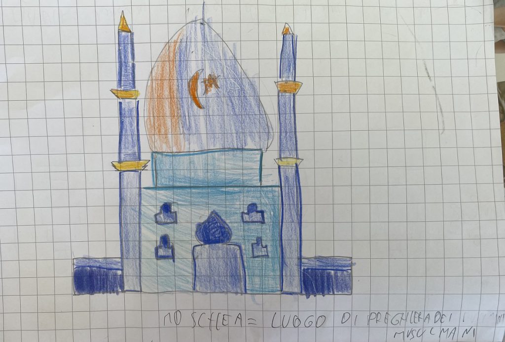 LA MOSCHEA by Rosaria Ricciardo - Illustrated by CLASSE 2 - Scuola Primaria - 8° I.C. "Elio Vittorini" - Anno Scolastico 2020-21 - Ourboox.com