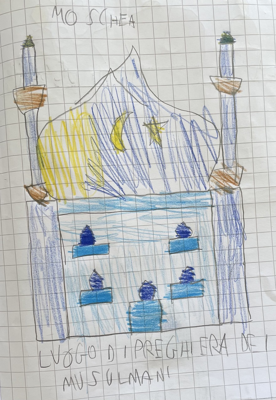 LA MOSCHEA by Rosaria Ricciardo - Illustrated by CLASSE 2 - Scuola Primaria - 8° I.C. "Elio Vittorini" - Anno Scolastico 2020-21 - Ourboox.com