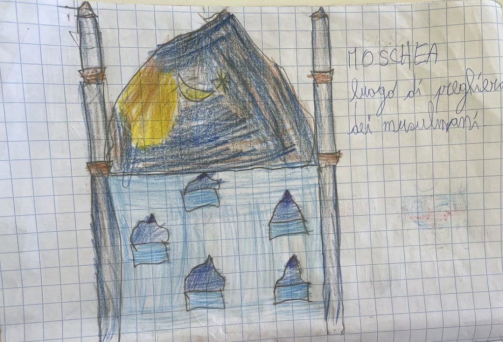 LA MOSCHEA by Rosaria Ricciardo - Illustrated by CLASSE 2 - Scuola Primaria - 8° I.C. "Elio Vittorini" - Anno Scolastico 2020-21 - Ourboox.com