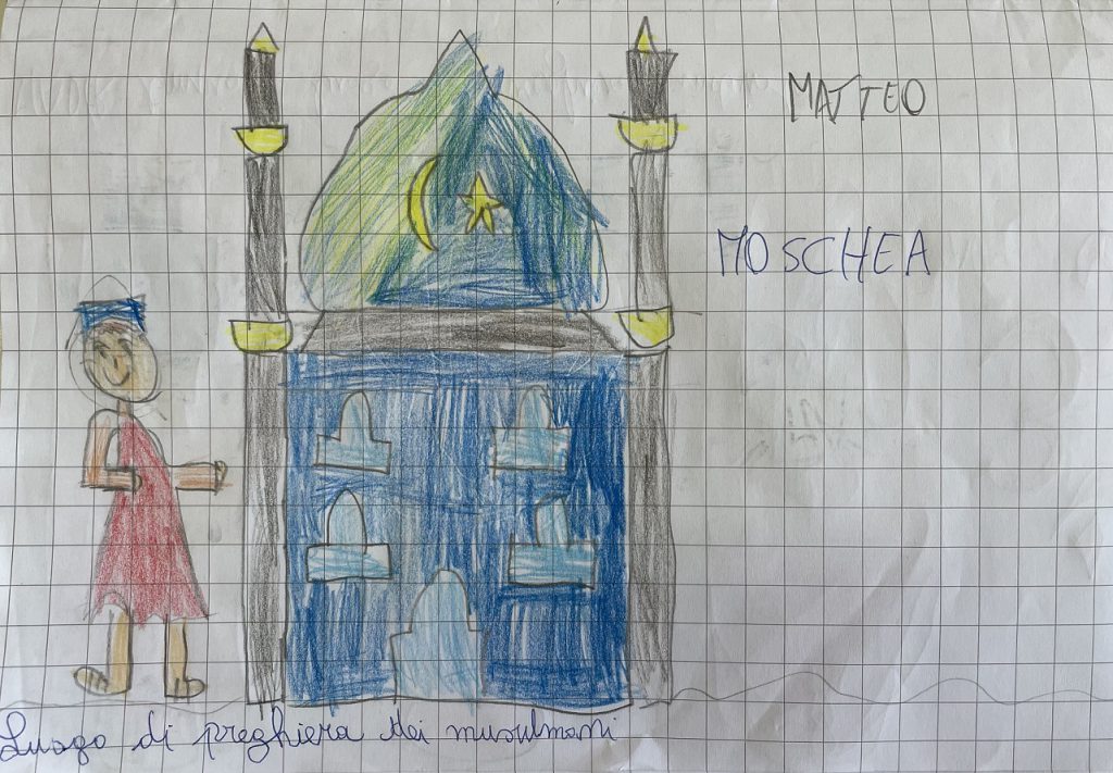 LA MOSCHEA by Rosaria Ricciardo - Illustrated by CLASSE 2 - Scuola Primaria - 8° I.C. "Elio Vittorini" - Anno Scolastico 2020-21 - Ourboox.com