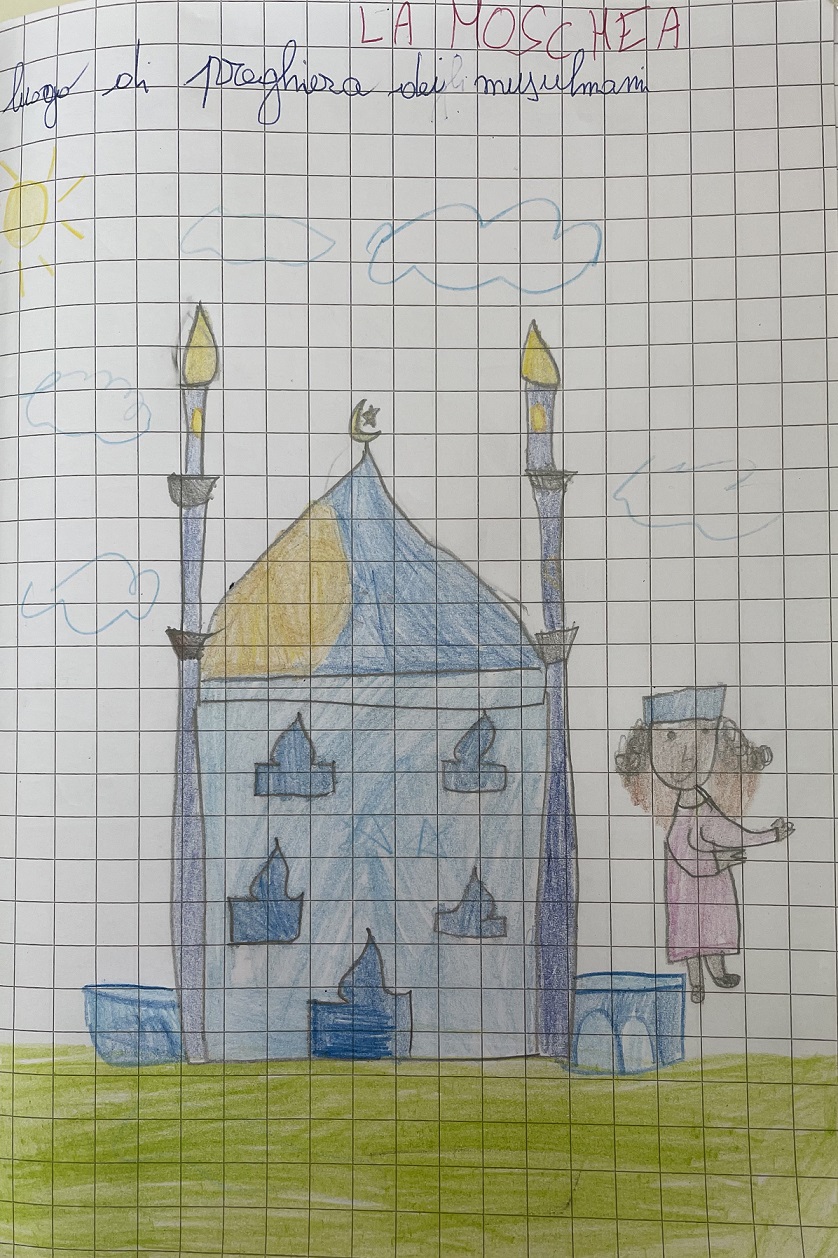 LA MOSCHEA by Rosaria Ricciardo - Illustrated by CLASSE 2 - Scuola Primaria - 8° I.C. "Elio Vittorini" - Anno Scolastico 2020-21 - Ourboox.com