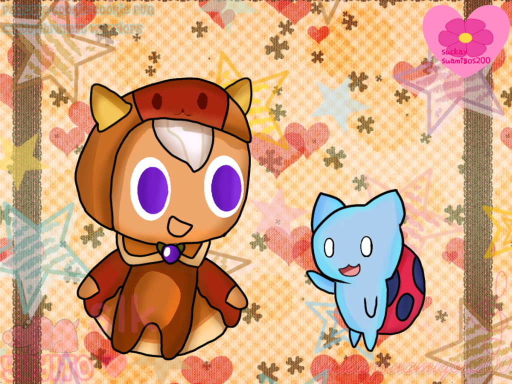 At first I was not interested in cookie run but after playing it for hours and hours I started to like it and here is my first fanart (not official my first cookie run fan art I published it on my tumblr) but finally here I joined pancake cookie with the adorable Catbug ???