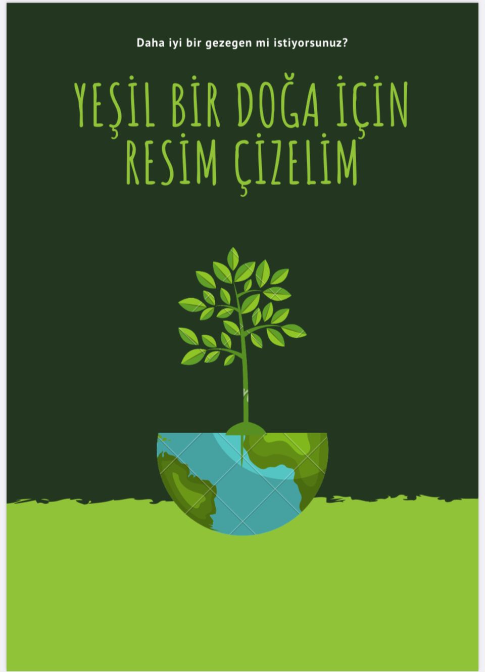 “Yeşil Bir Doğa İçin Resim Çiziyorum” by Hande Çakır - Ourboox.com
