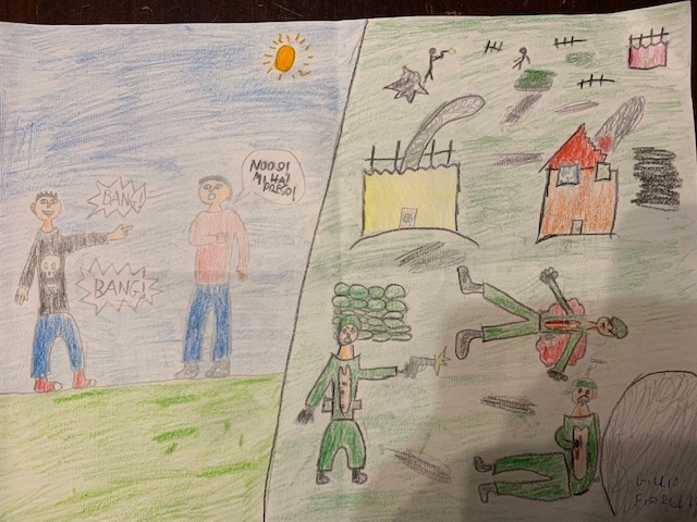 I bambini giocano alla guerra by Ersilia Crugliano - Illustrated by Classe: 3 sez. D  - Ourboox.com