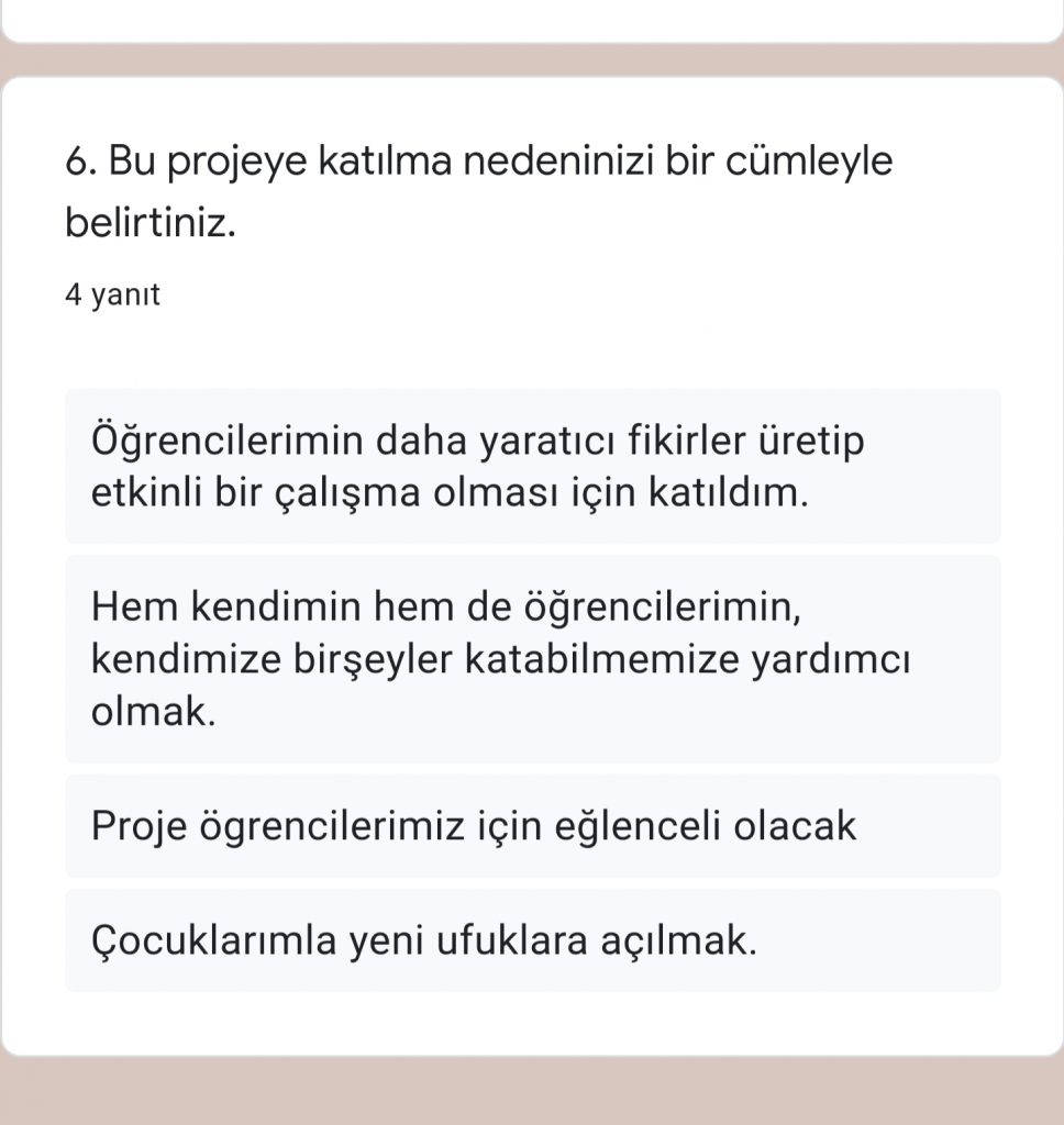 Hayal Kahramanım ve Benim Masalım eTwinning Projesi Öğretmen Ön Anketi Analizi by Sezen - Ourboox.com