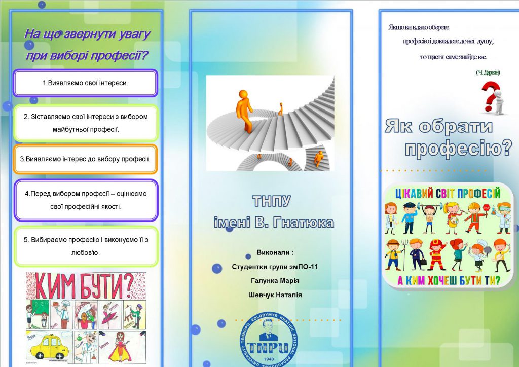 Портфоліо Галунки Марії та Шевчук Наталії на тему: “Чарівний світ професій” by Halunka Maria - Ourboox.com