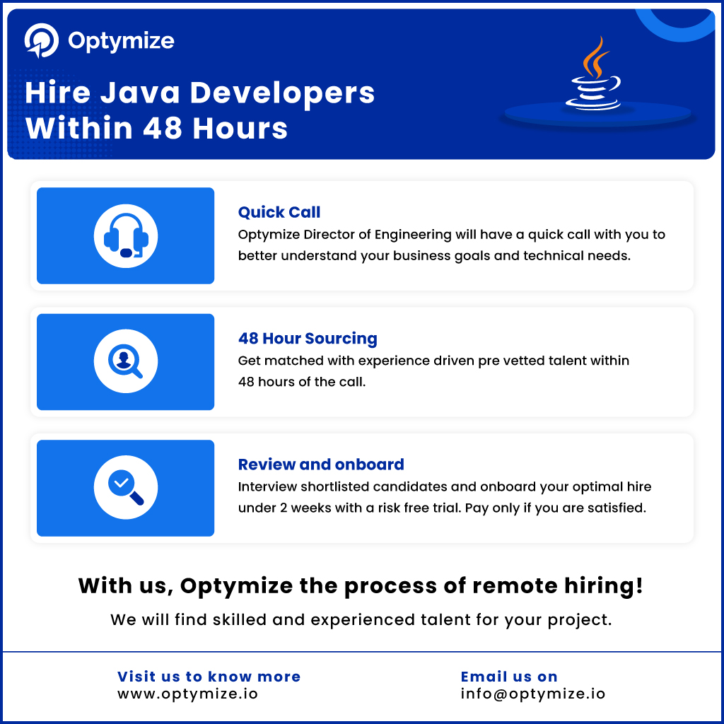 Hire the top 1% of 1 million + Java developers using Optymize’s Intelligent Talent Cloud by Optymize  - Ourboox.com