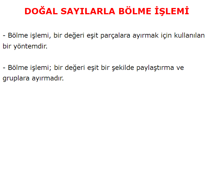 DOĞAL SAYILARLA BÖLME İŞLEMİ by Turan DİYAR - Ourboox.com
