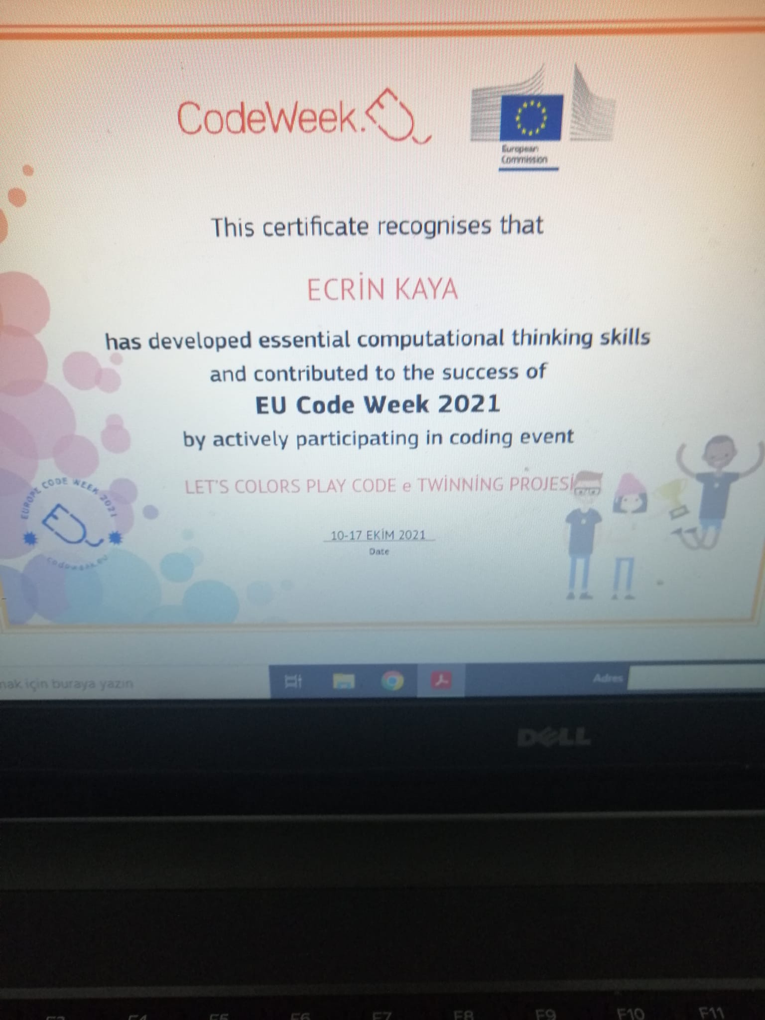 LET’S COLORS PLAY CODE CODE WEEK CERTİFİCATE by Burcu Karaağaç - Ourboox.com