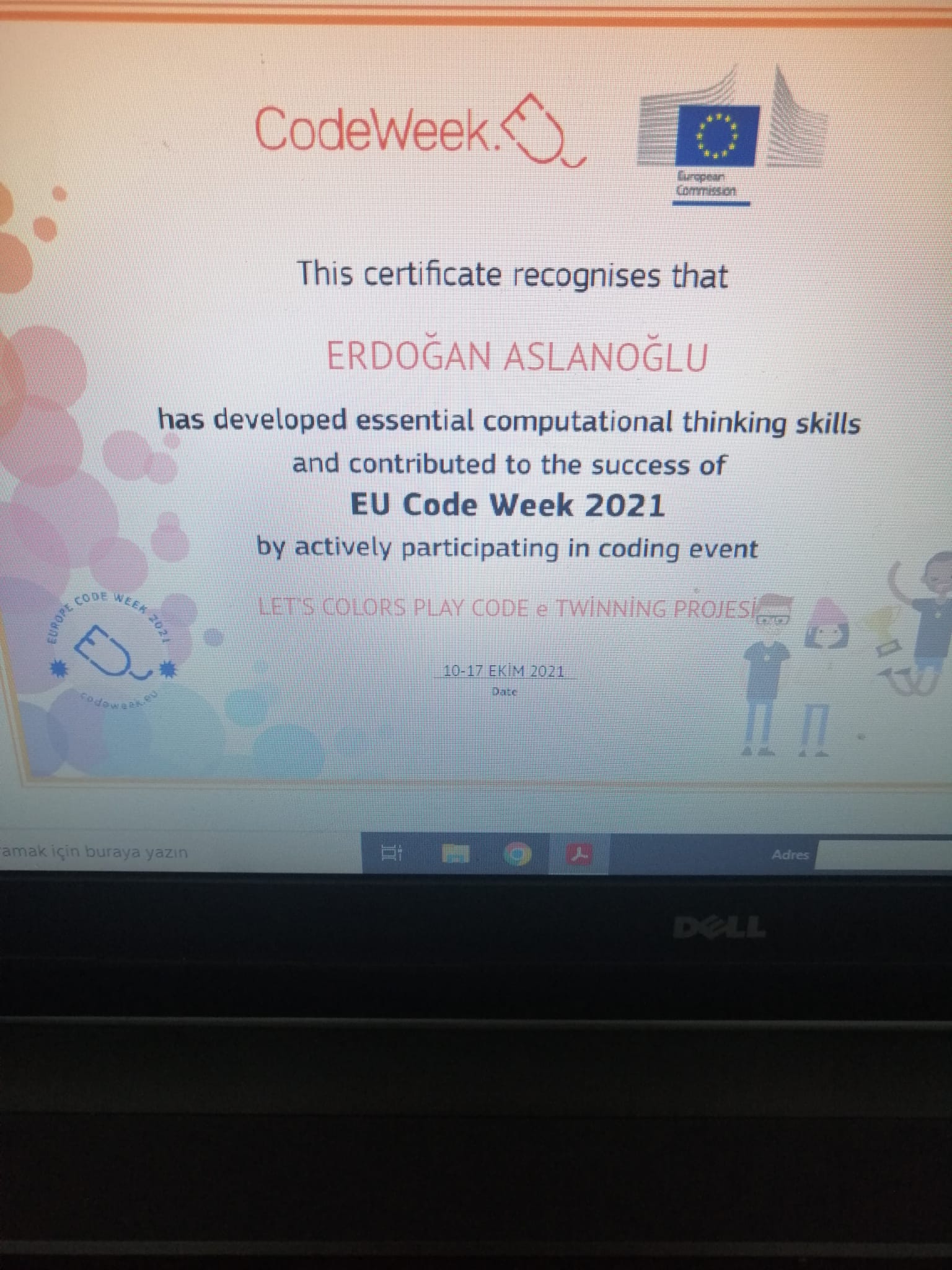 LET’S COLORS PLAY CODE CODE WEEK CERTİFİCATE by Burcu Karaağaç - Ourboox.com