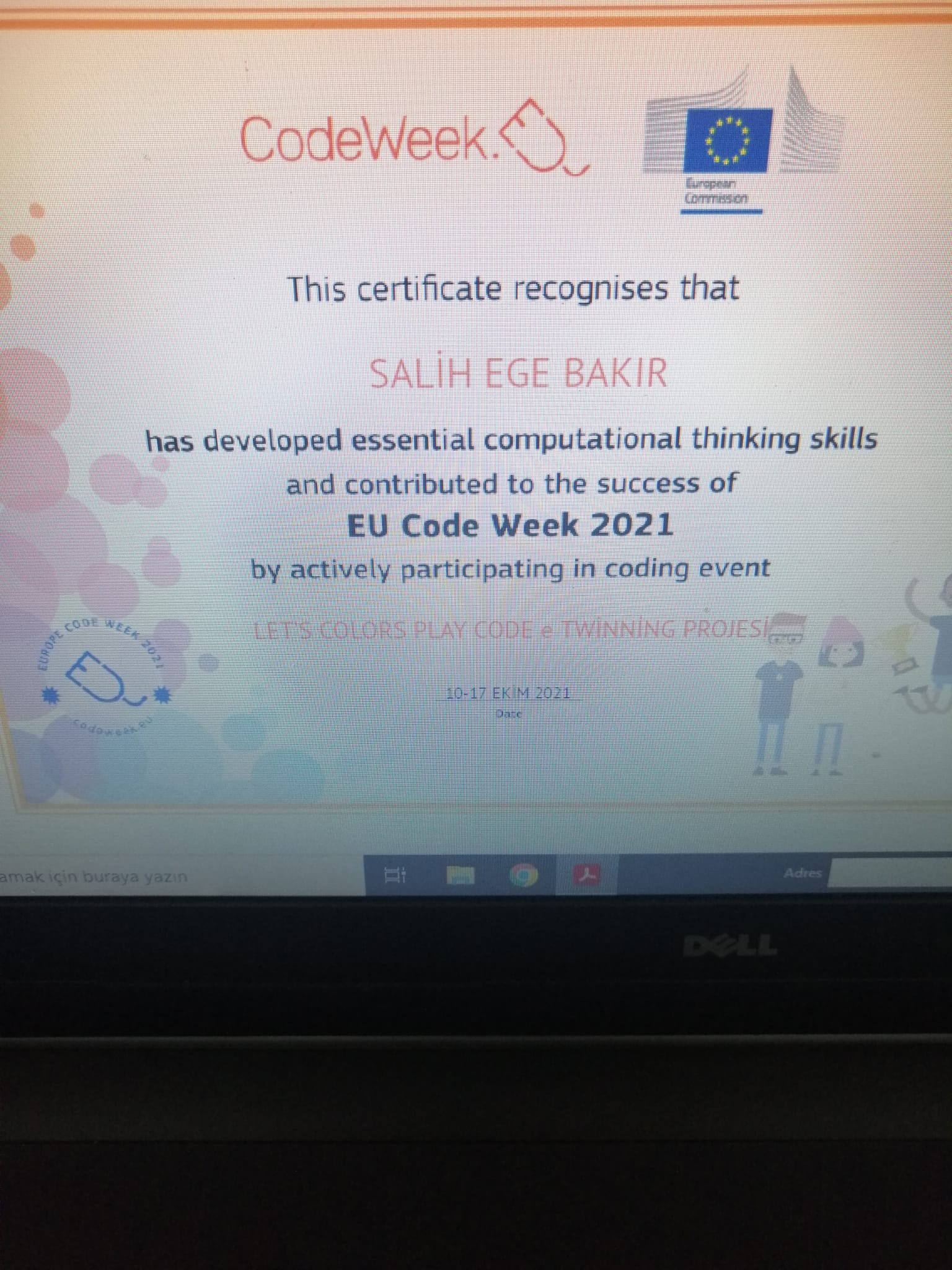 LET’S COLORS PLAY CODE CODE WEEK CERTİFİCATE by Burcu Karaağaç - Ourboox.com