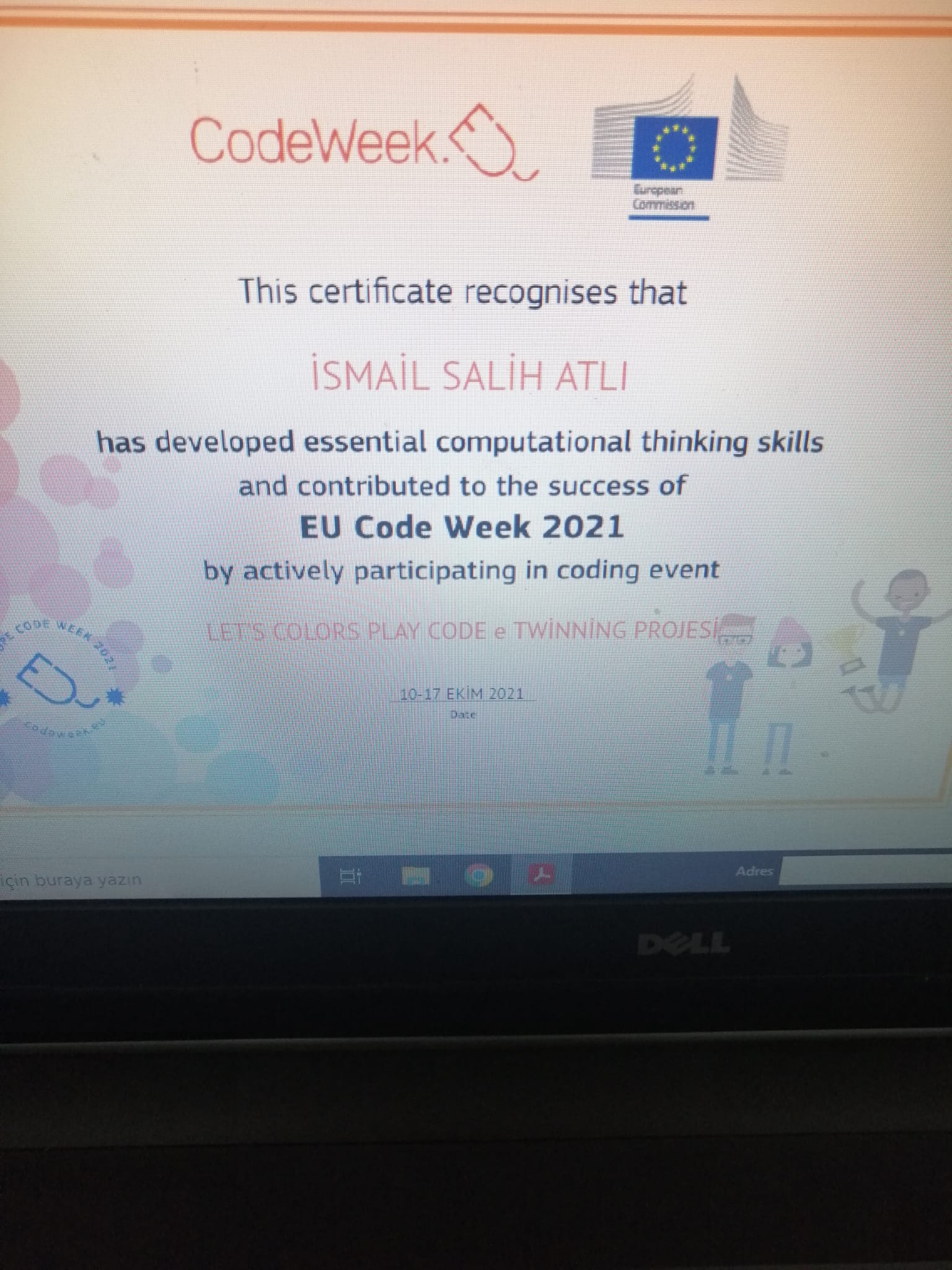 LET’S COLORS PLAY CODE CODE WEEK CERTİFİCATE by Burcu Karaağaç - Ourboox.com