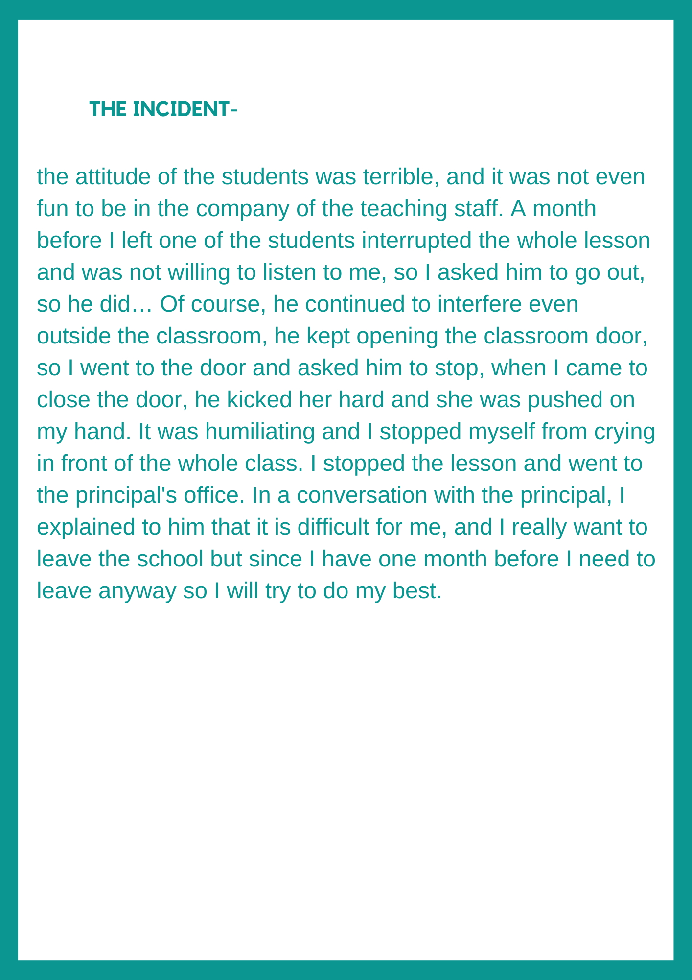 My second year of teaching by Noi Elcharar - Ourboox.com