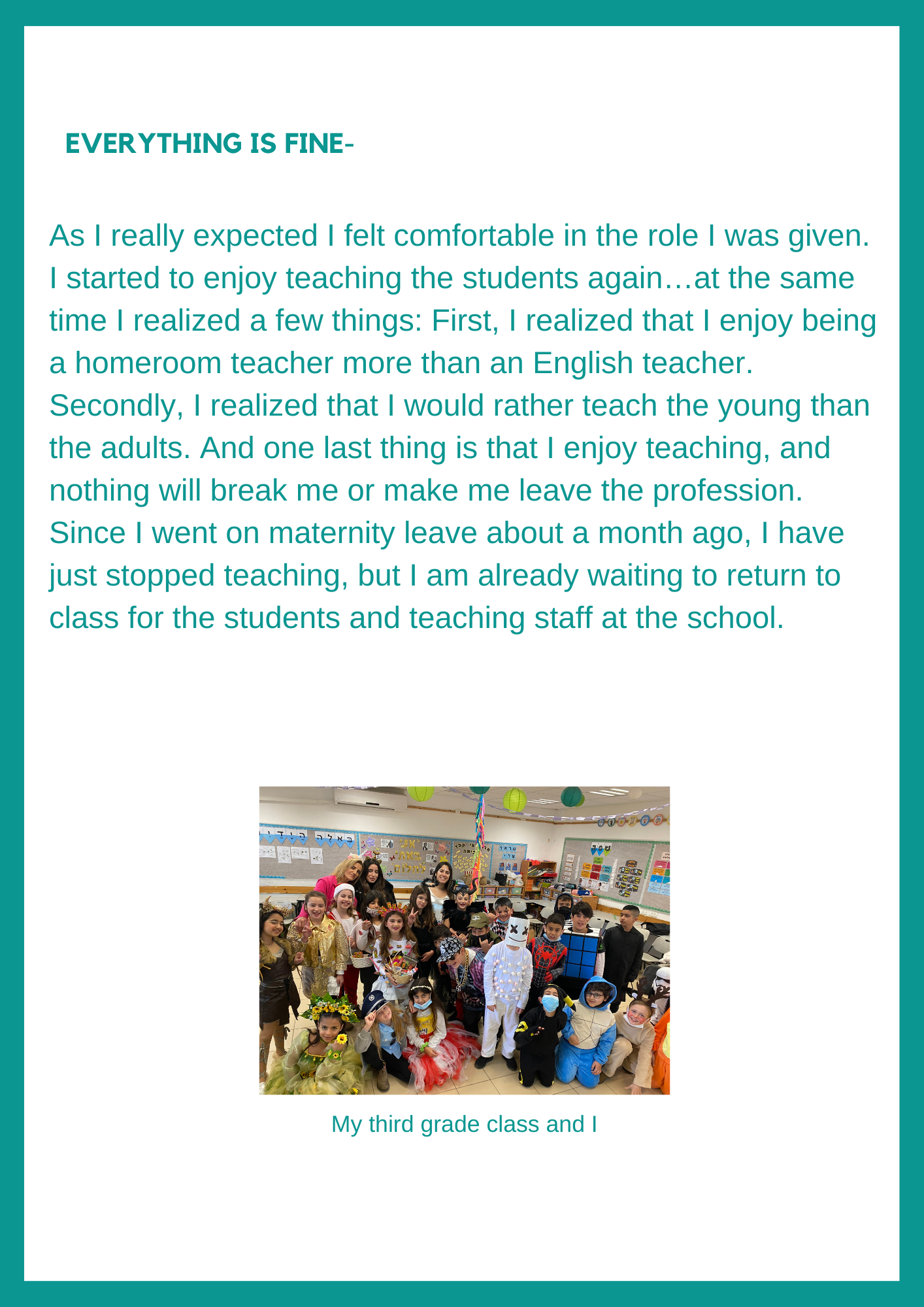 My second year of teaching by Noi Elcharar - Ourboox.com