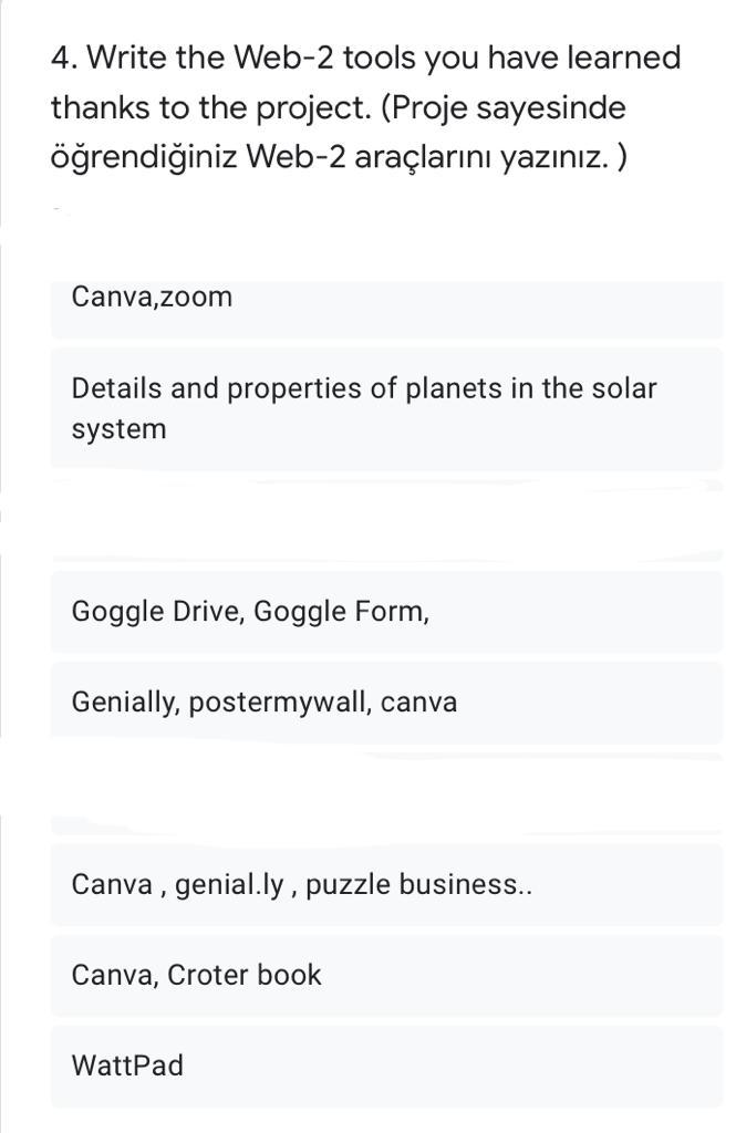 WE EXPLORE SPACE WITH STEM! eTwinning Final Questions by seda kara - Ourboox.com