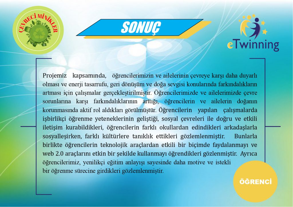 “Çevreci Minikler” eTwinning Projesi Değerlendirme Raporu by Necmiye KARAKULLUKCU - Ourboox.com