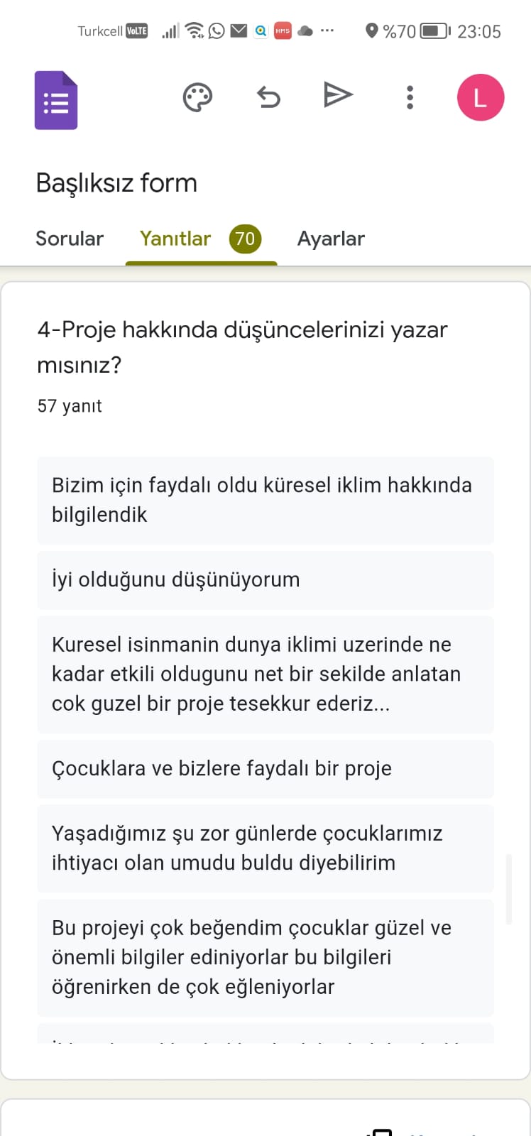 GLOBAL CLIMATE (İKLİM DEĞİŞİKLİĞİ) PROJESİ VELİ SON ANKET ANALİZİ by Leyla Karatosun - Ourboox.com