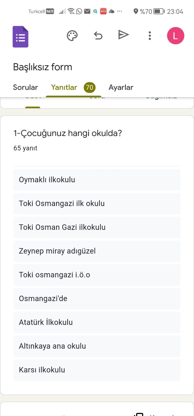 GLOBAL CLIMATE (İKLİM DEĞİŞİKLİĞİ) PROJESİ VELİ SON ANKET ANALİZİ by Leyla Karatosun - Ourboox.com