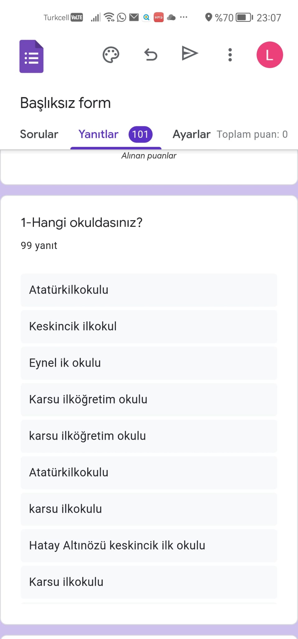 GLOBAL CLİMATE(İKLİM DEĞİŞİKLİĞİ) PROJESİÖĞRENCİ SON ANKETİ ANALİZİ by Leyla Karatosun - Ourboox.com