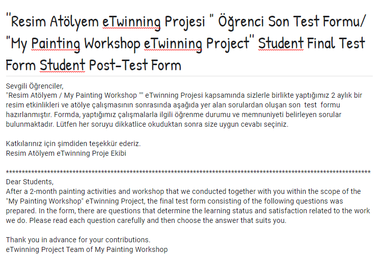 My Painting Workshop Students Surveys by Funda Yılmaz - Ourboox.com